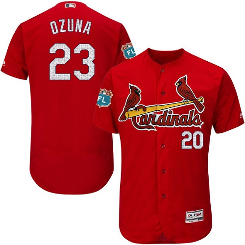 Cardinals #23 Marcell Ozuna Red Flexbase Authentic Collection Stitched MLB Jersey - Click Image to Close